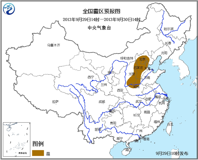 京津冀等地有中度霾气象台发布黄色预警
