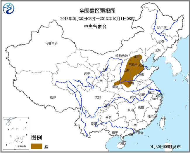 霾黄色预警：京津冀局部地区有重度霾