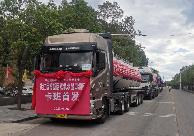 洪江区化工产品出口东盟 怀化国际陆港首趟公海联运跨境卡班开行