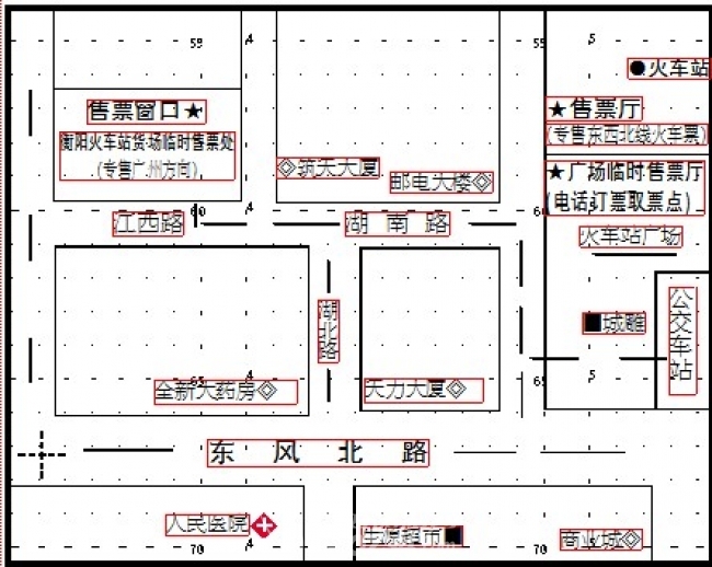 火车站货场临时售票处地理位置示意图