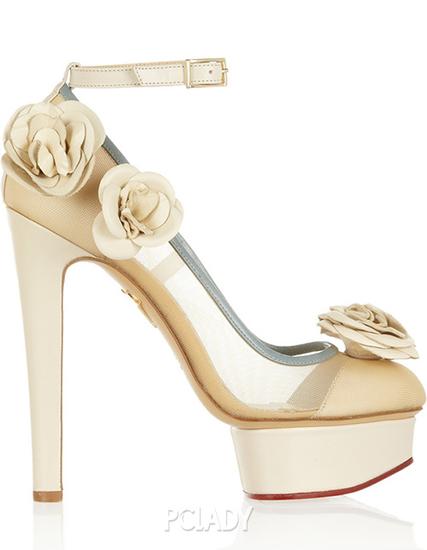 CHARLOTTE OLYMPIA Flora 皮质网眼高跟鞋