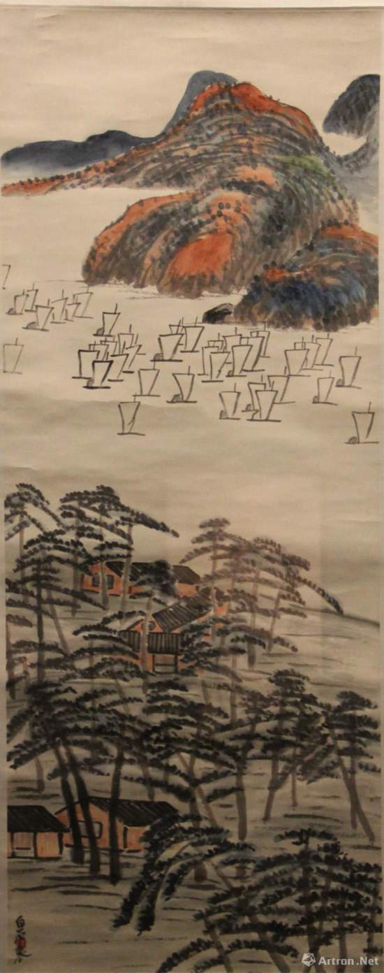 江上千帆  1917年  纸本设色  中国美术馆藏