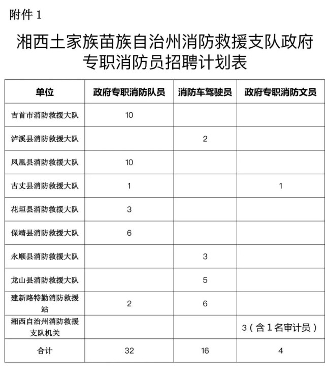 湘西州消防救援支队招聘52名政府专职消防员 9月7日至23日报名